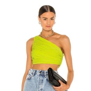 Norma Kamali Diana Top in Acid Yellow